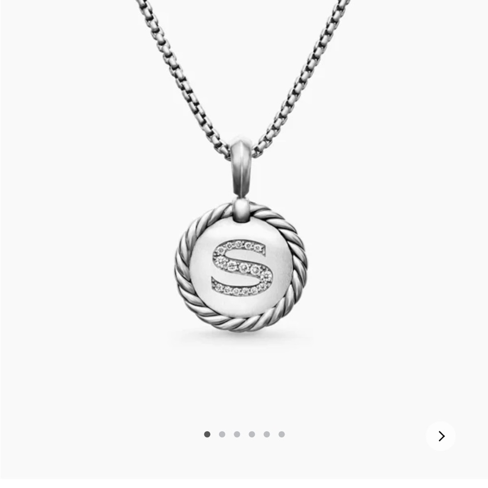 David Yurman Silver Necklace with 'S' Pendant